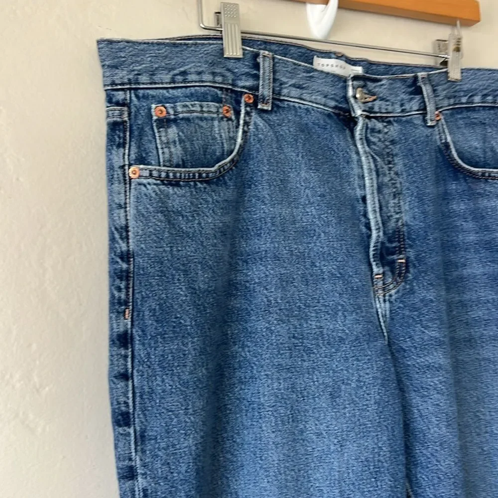 Topshop dad jeans in mid blue - Picture 2 of 7